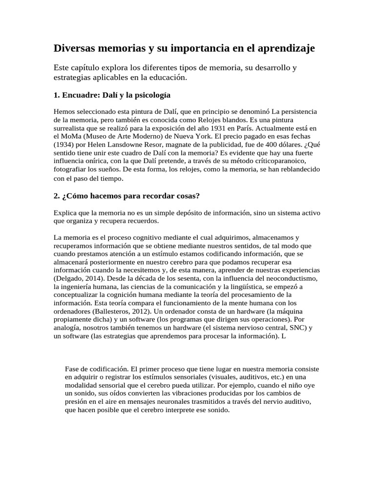 Tipos de Memoria y Aprendizaje Efectivo | PDF | Memoria | Aprendizaje