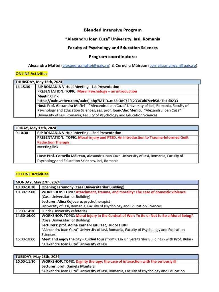 Trauma and Moral Psychology Program | PDF | Therapy | Applied Psychology