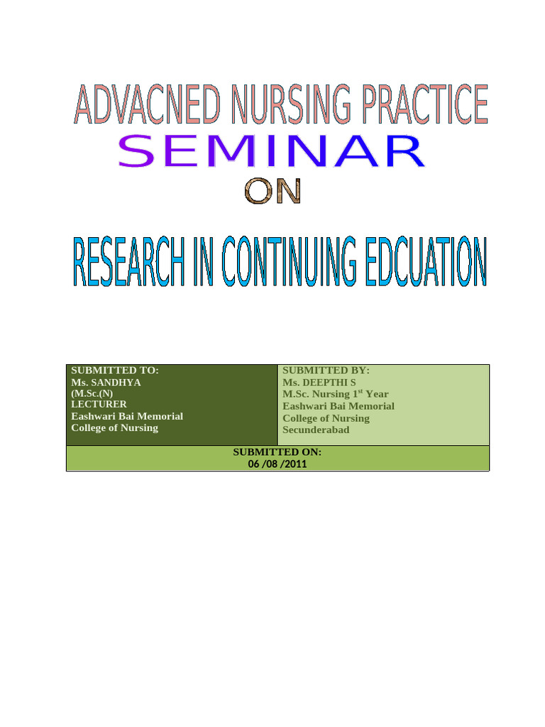 Continuing Education in Nursing | PDF | Professional Development ...