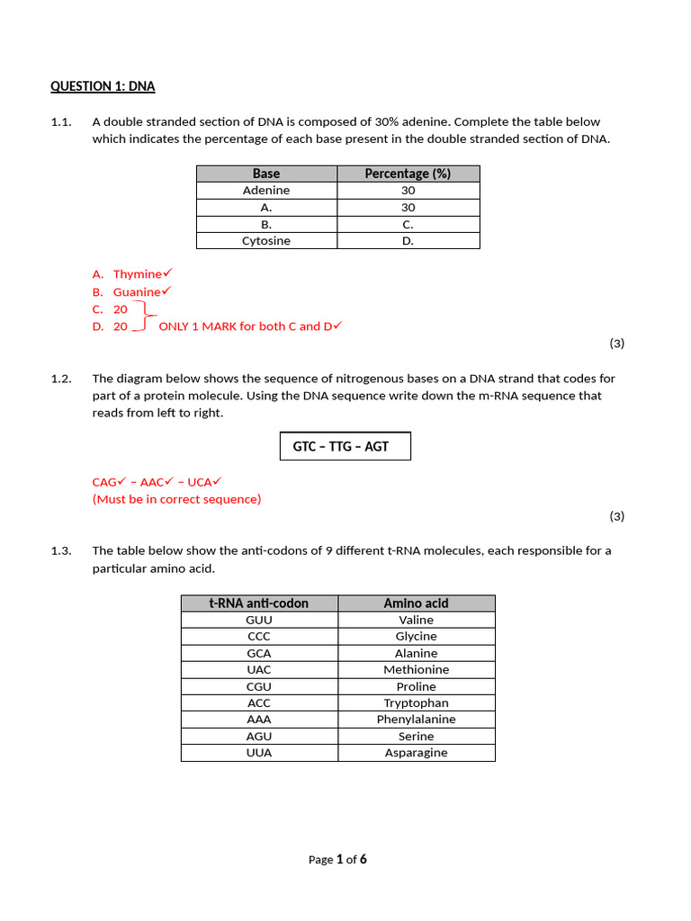 Life Sciences Term 1 2025 Grade 12 Task 1 Practical Memo Version 1 ...