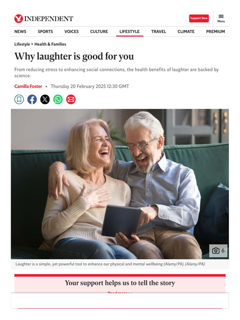 Benefits of Laughter for Health | PDF | Laughter | Psychology