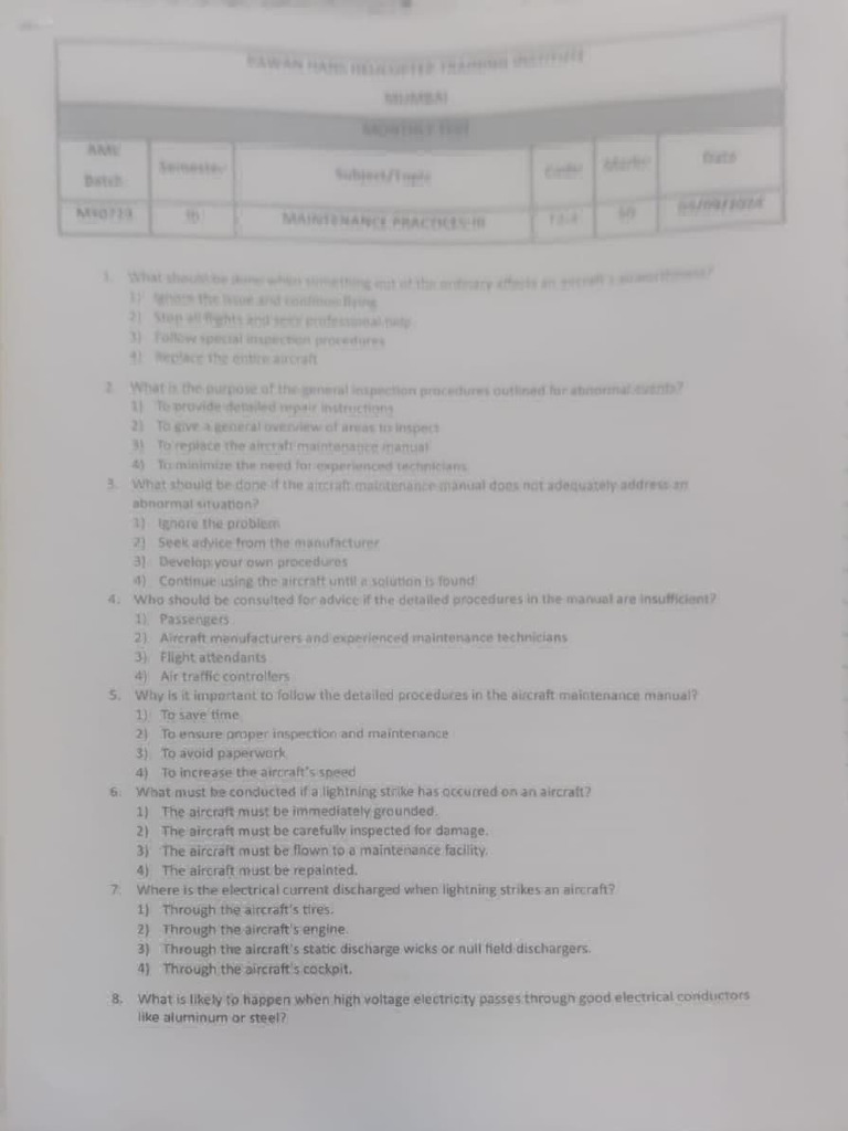 Aircraft Maintenance Inspection Procedures | PDF | Aviation | Aerospace
