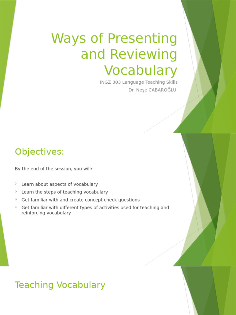 Teaching Vocabulary Strategies and Techniques | PDF | Vocabulary ...