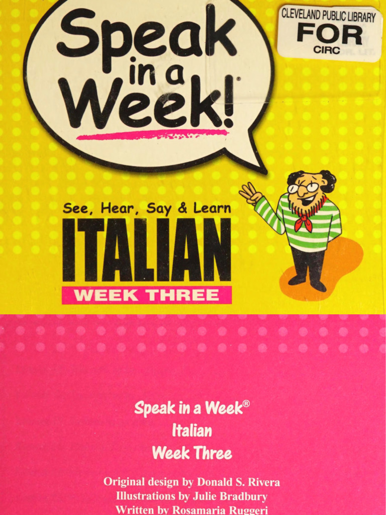 Italian Week Three Speak in A Week PDF