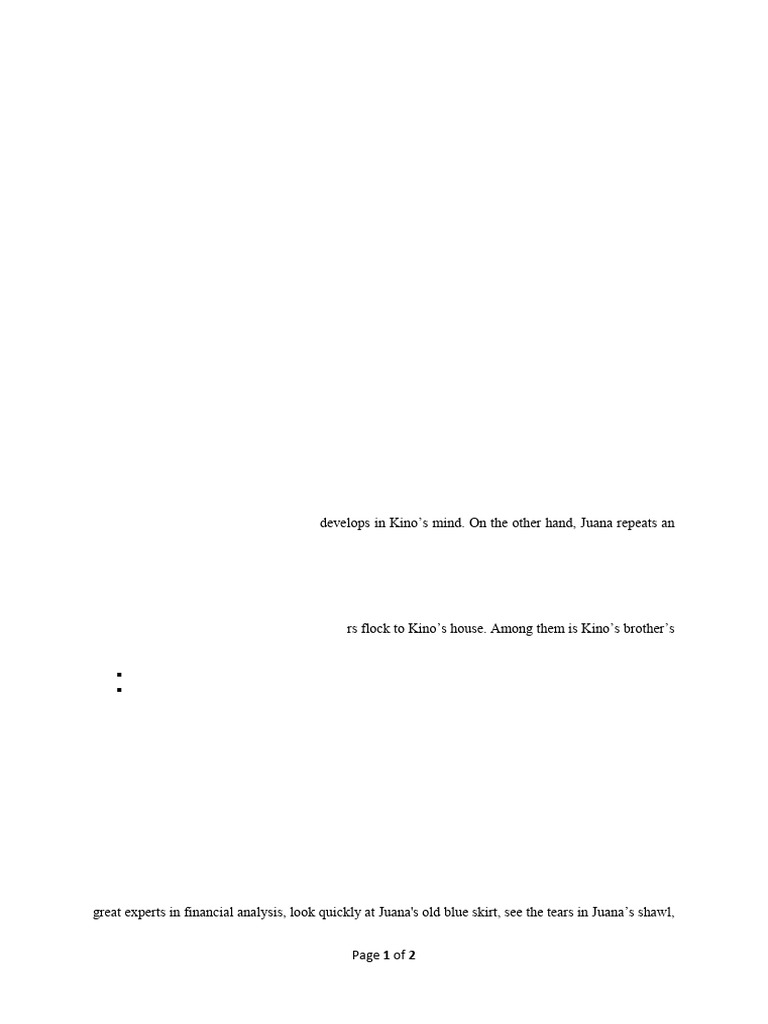 Summary of The Pearl Chapter 1 | PDF