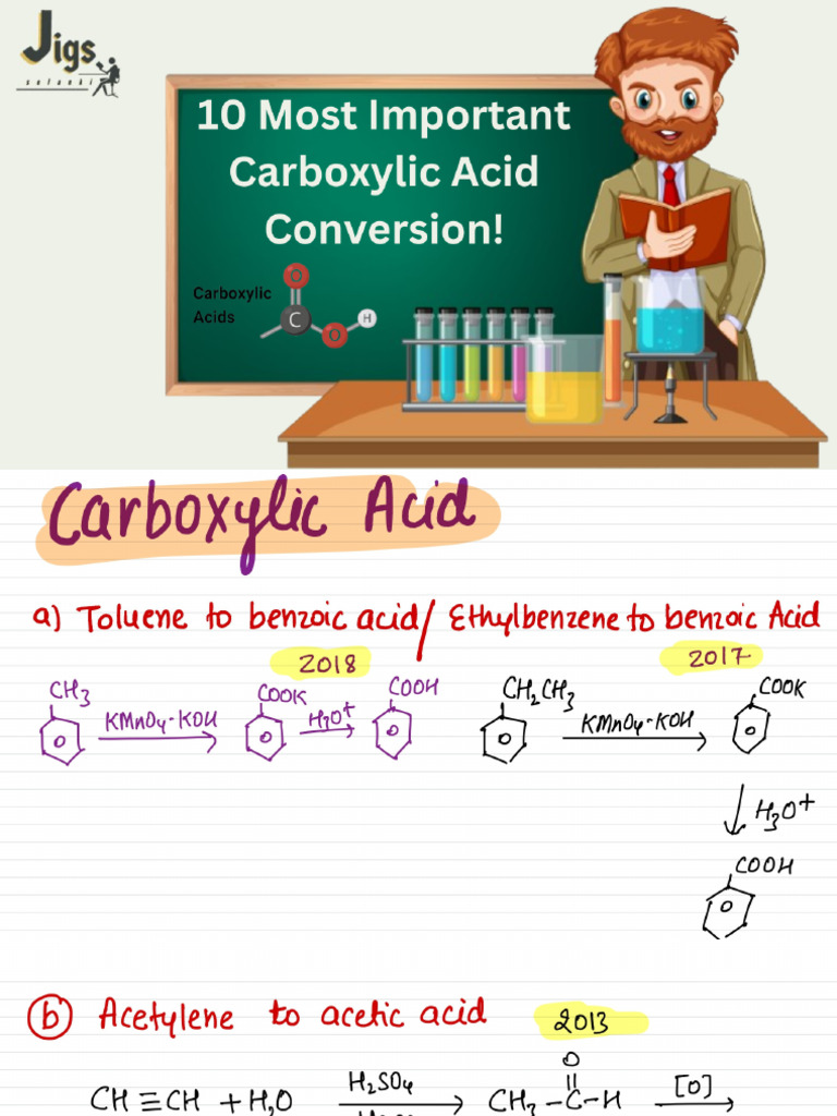 10 Most Important Carboxylic Acid Conversions | PDF