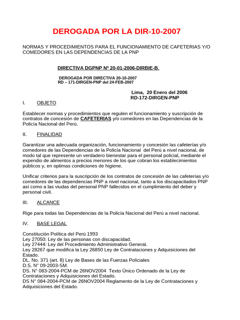 Dir - 01 - 2006-RD-172 | PDF | Policía | Estado (política)