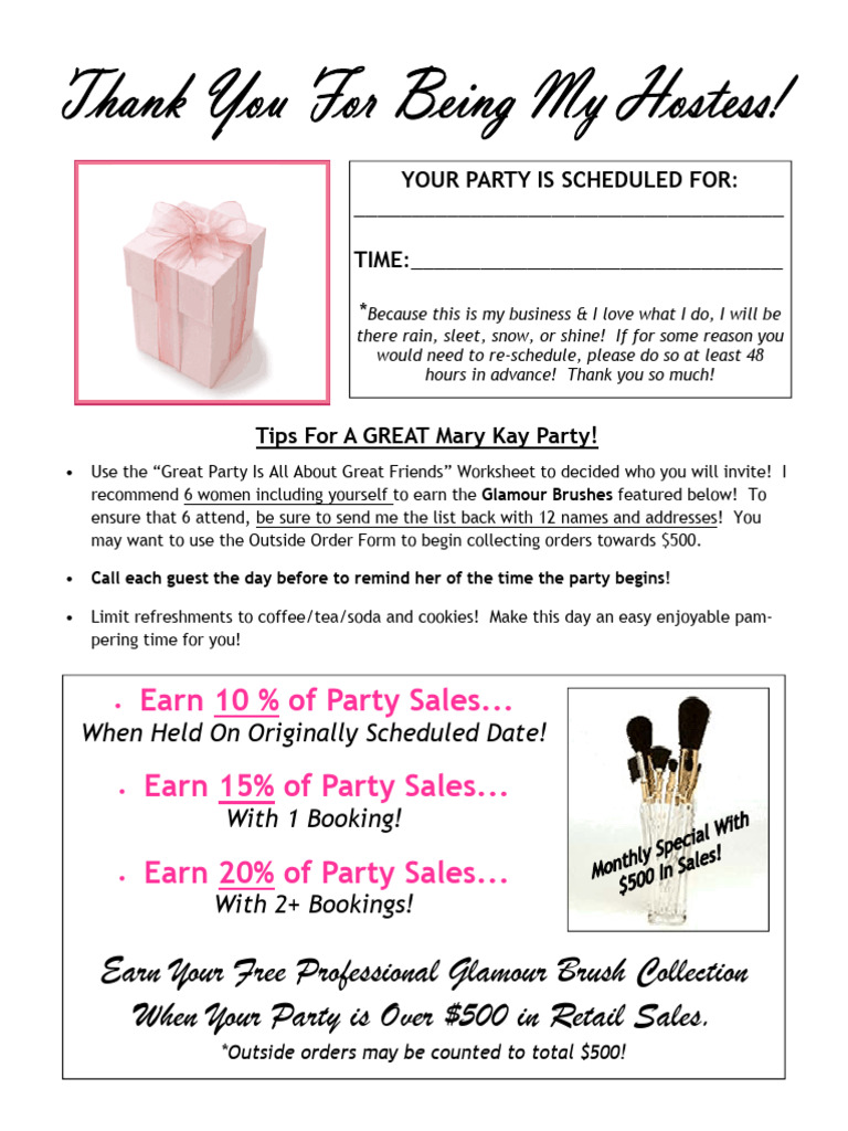 Mary Kay Party Sales Incentives Guide | PDF
