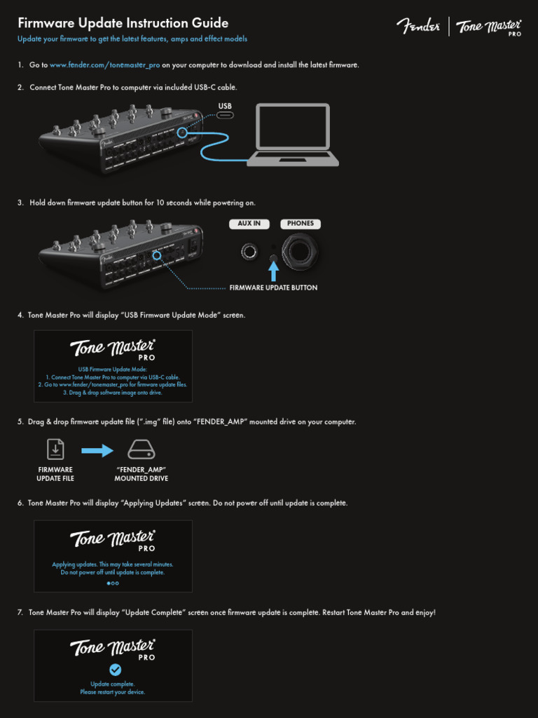 Tone Master Pro Firmware Update Guide | PDF