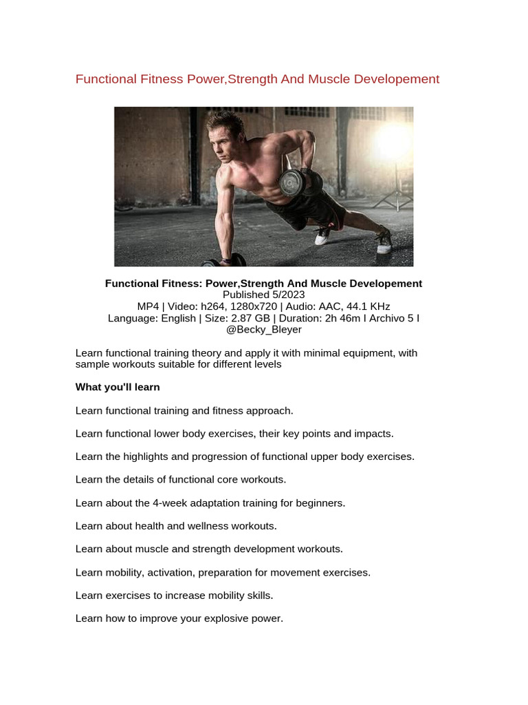 Functional Fitness for Strength & Power | PDF | Physical Fitness ...
