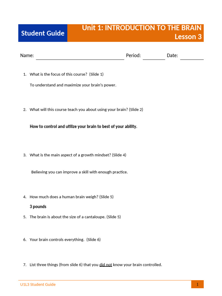 Study guide 1 health 1 pdf brain nervous system