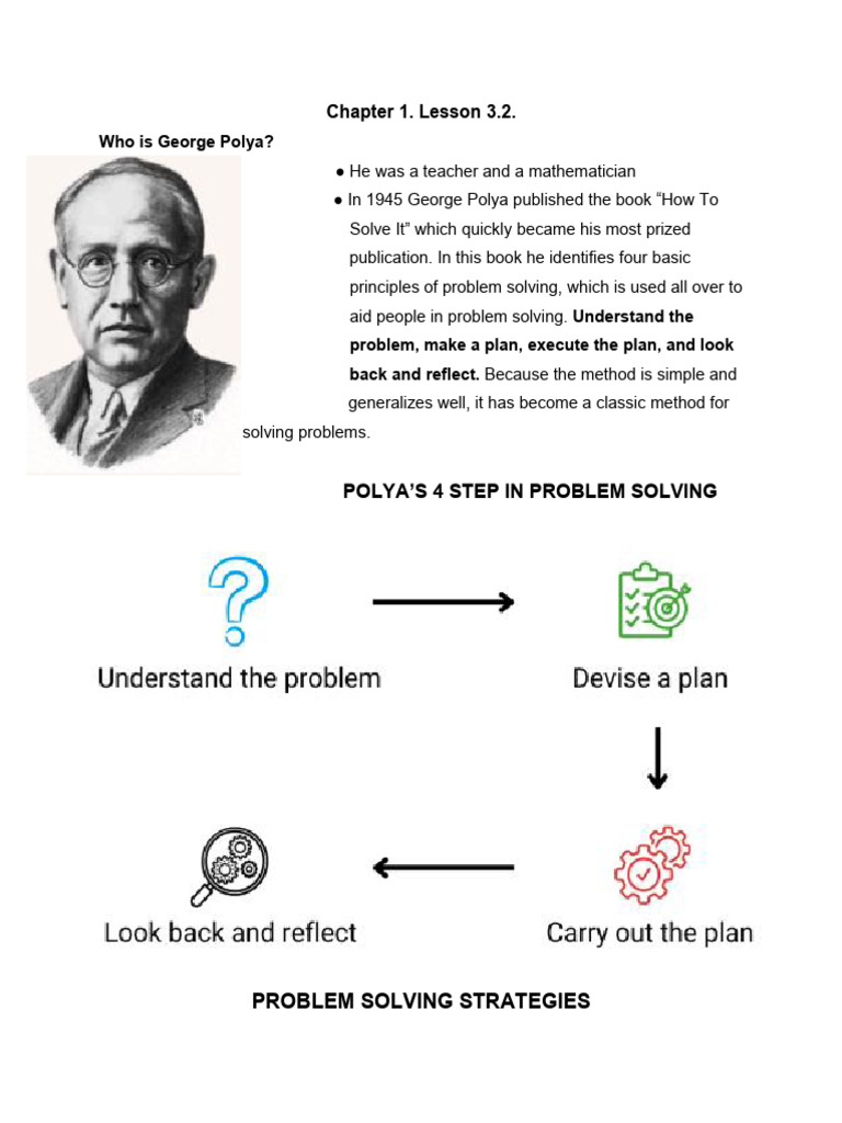 George Polya's Problem Solving Methods | PDF | Equations | Variable ...