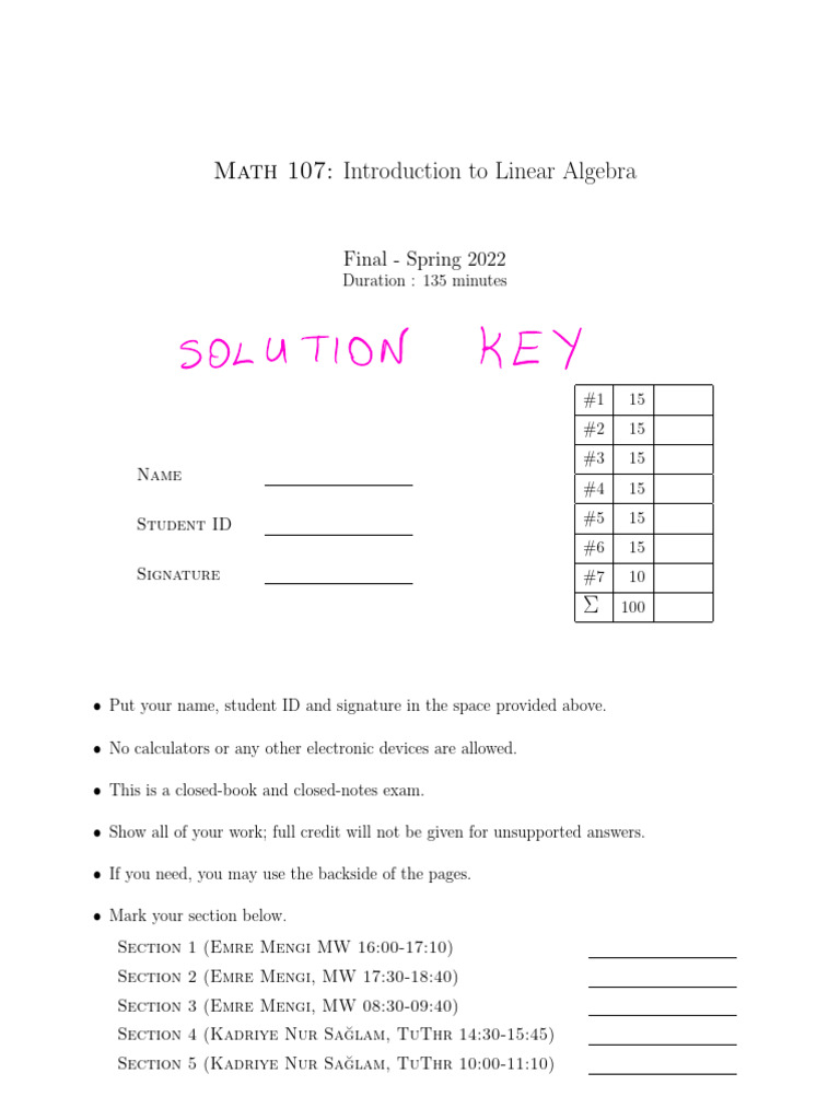 Math 107 Final Exam Overview | PDF | Applied Mathematics | Mathematical ...