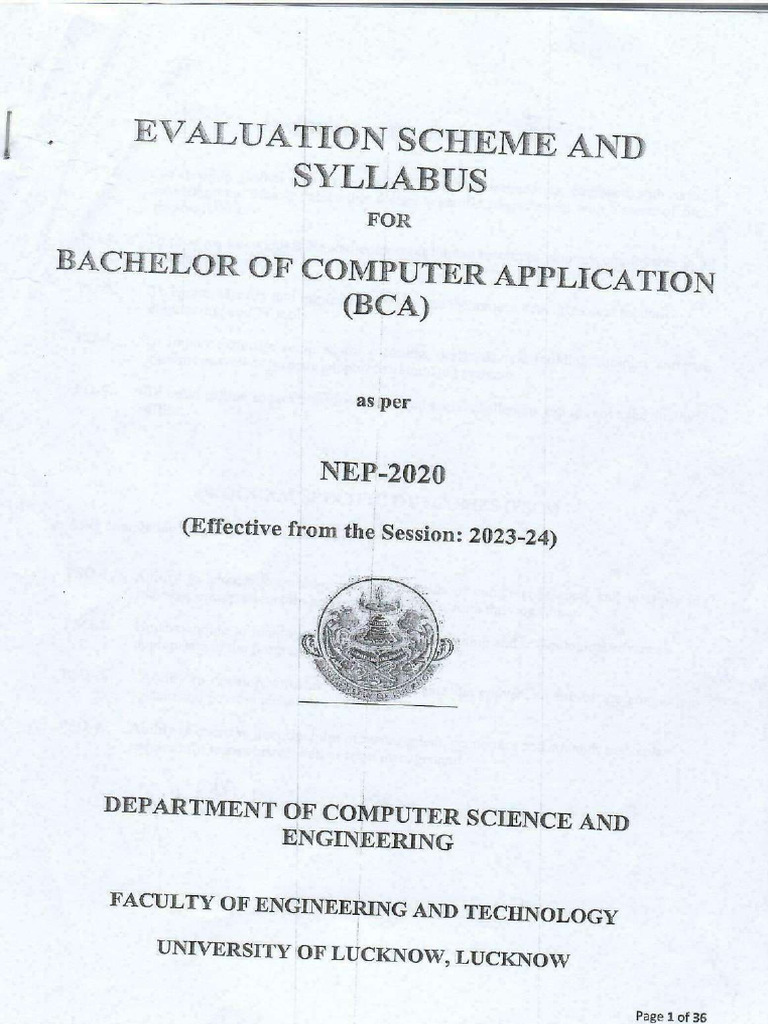 Bca 2nd Sem Syllabus | PDF