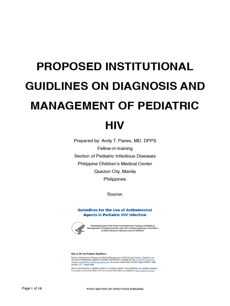 Hiv Protocol | PDF | Management Of Hiv/Aids | Diagnosis Of Hiv/Aids