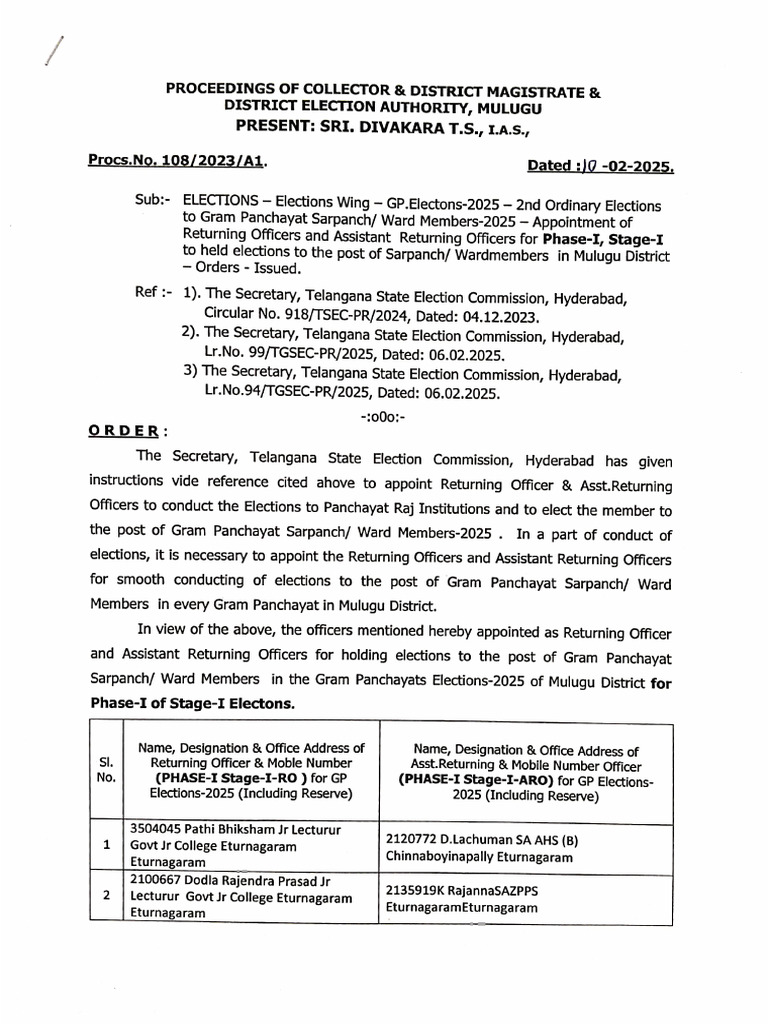 Phase I of Stage I GP Elections | PDF