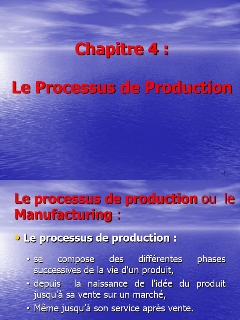 Processus de Production et CIM | PDF | Planification | Conception ...