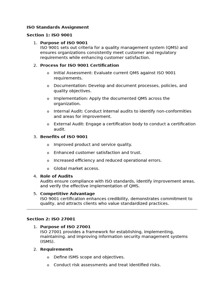 Comprehensive Guide to ISO Standards | PDF | Audit | Quality Management ...
