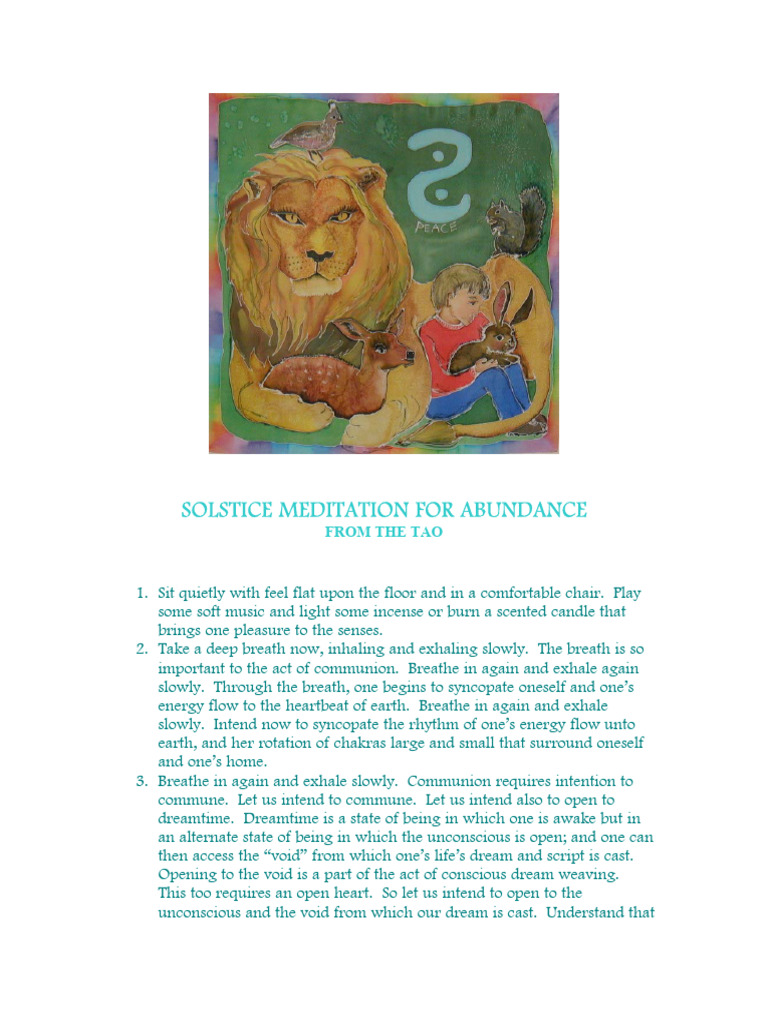 SOLSTICE MEDITATIONAbundance | PDF | Soul | Breathing