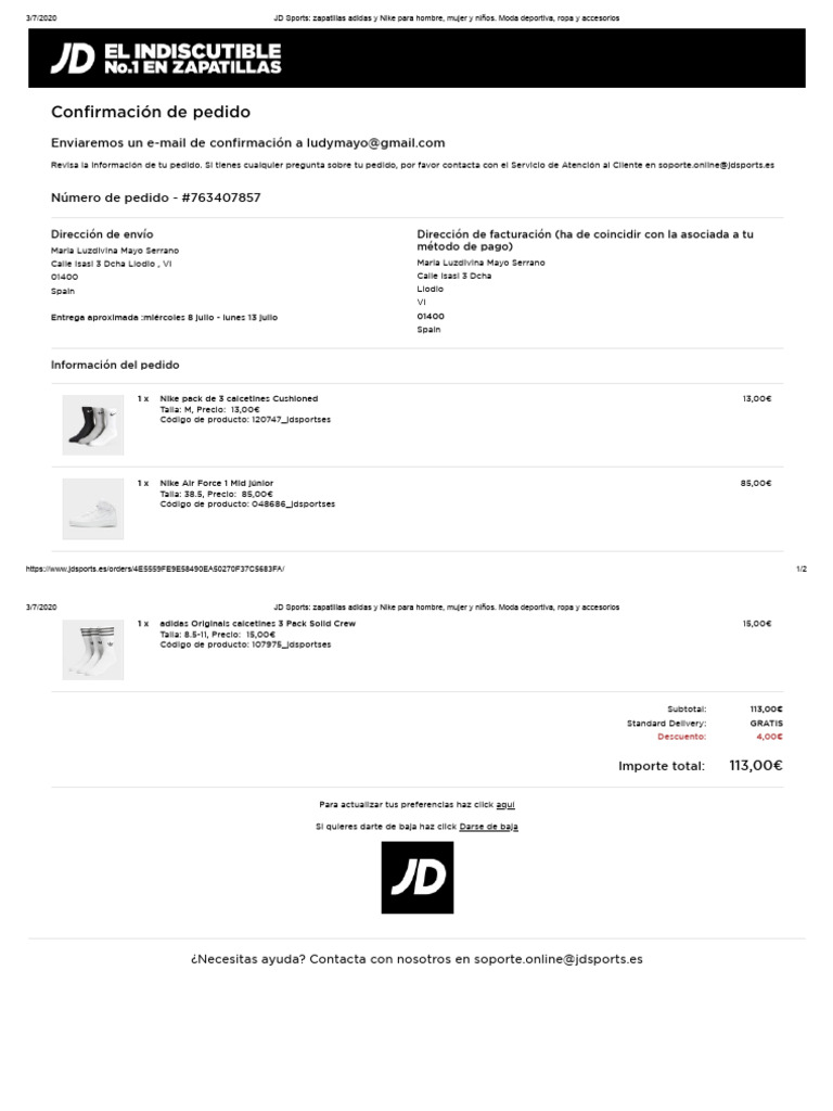 Botines Nike y Adidas en JD Sports | PDF