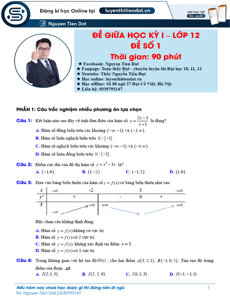 10 Đề GK | PDF