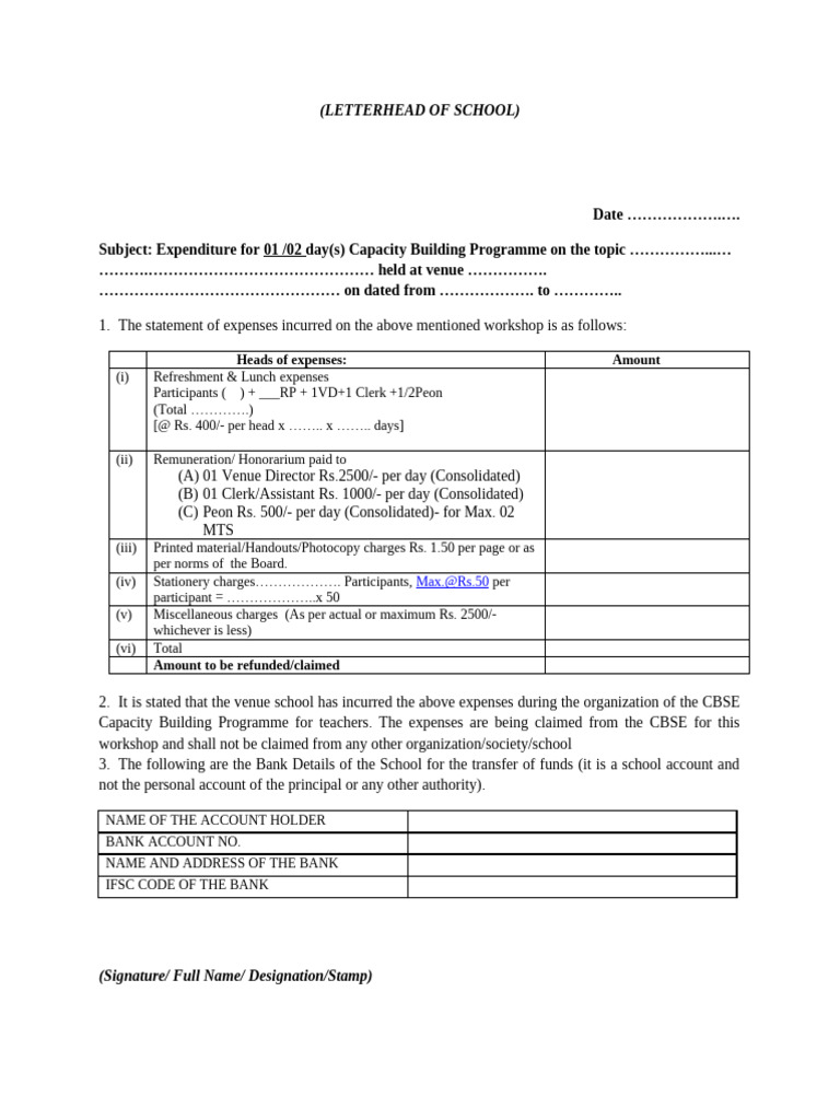 Capacity Building Programme Expense Report | PDF