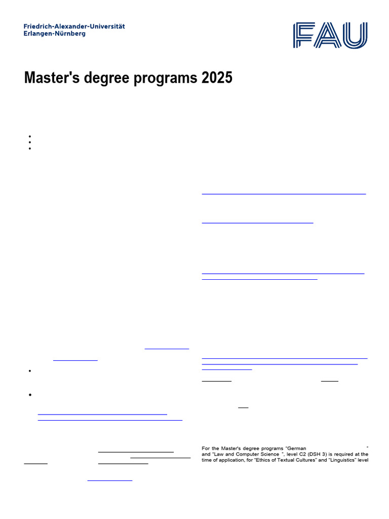 Master's Degree Programs 2025 Guide | PDF | Academic Degree | Master's ...