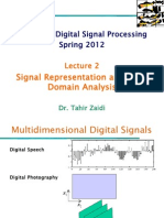 Advanced Digital Signal Processing Spring 2012: Signal Representation and Time Domain Analysis