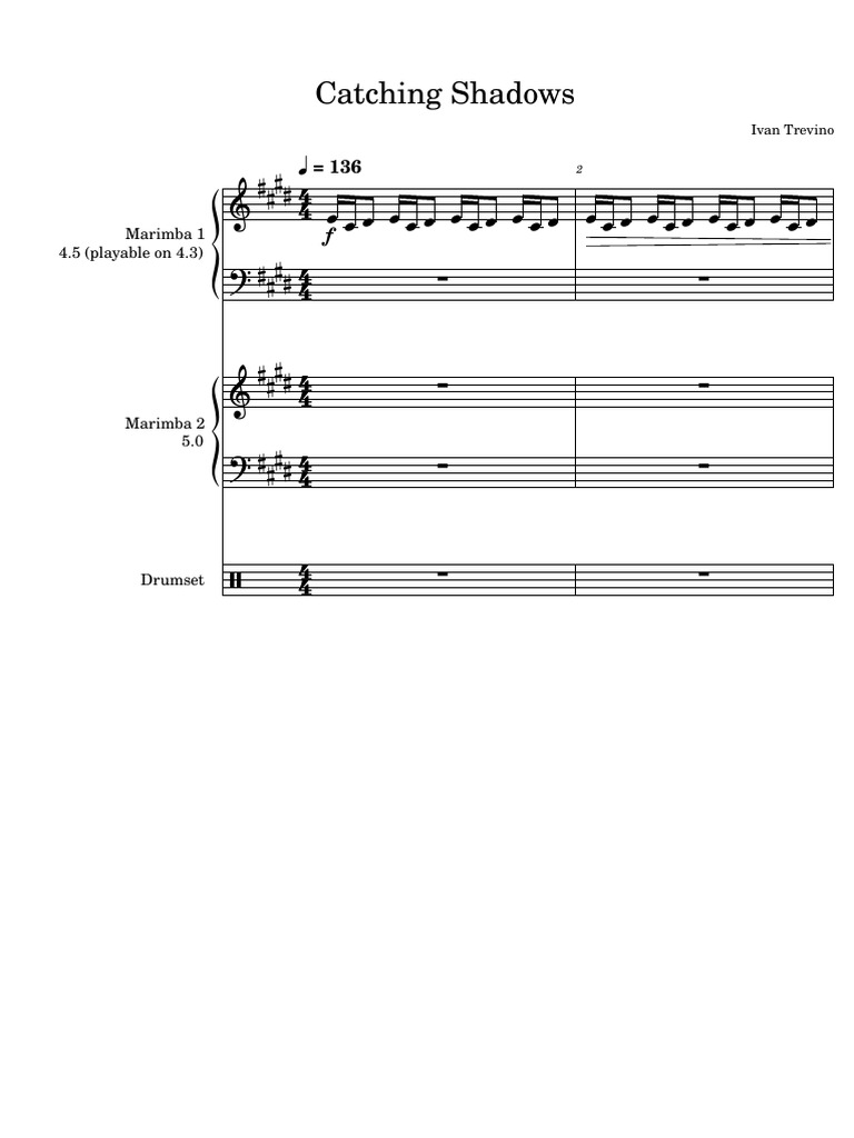 Catching Shadows: Marimba & Drumset | PDF | Rhythm And Meter | Music ...