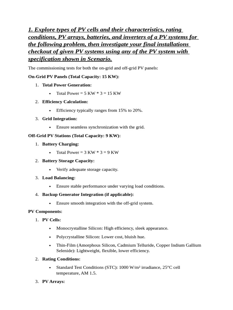 PV System Design and Performance Analysis | PDF | Photovoltaics ...