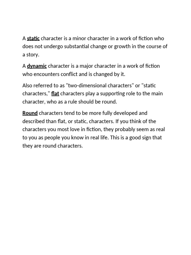 5 Flat and Dynamic Character Definitions | PDF