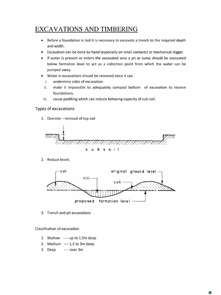 Excavations and Timbering(1) | PDF