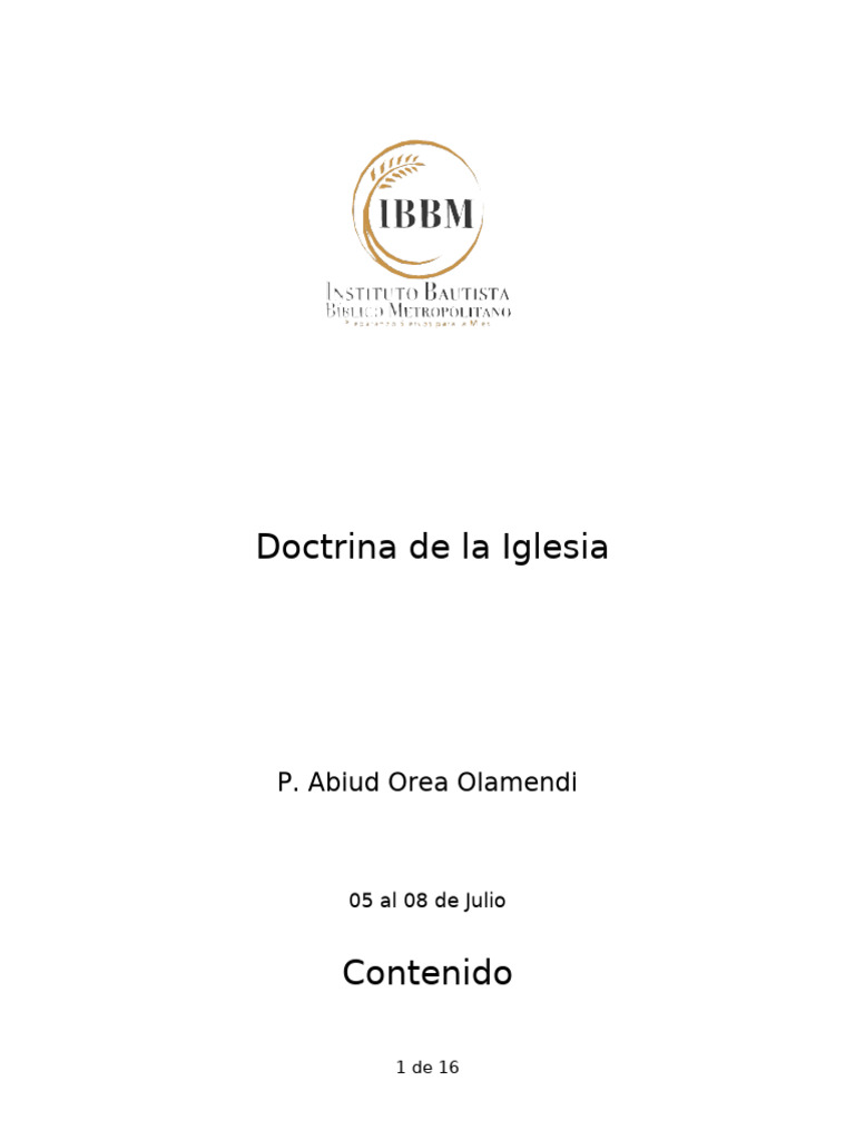 Doctrina y Propósito de la Iglesia | PDF | Iglesia cristiana | Cristo ...