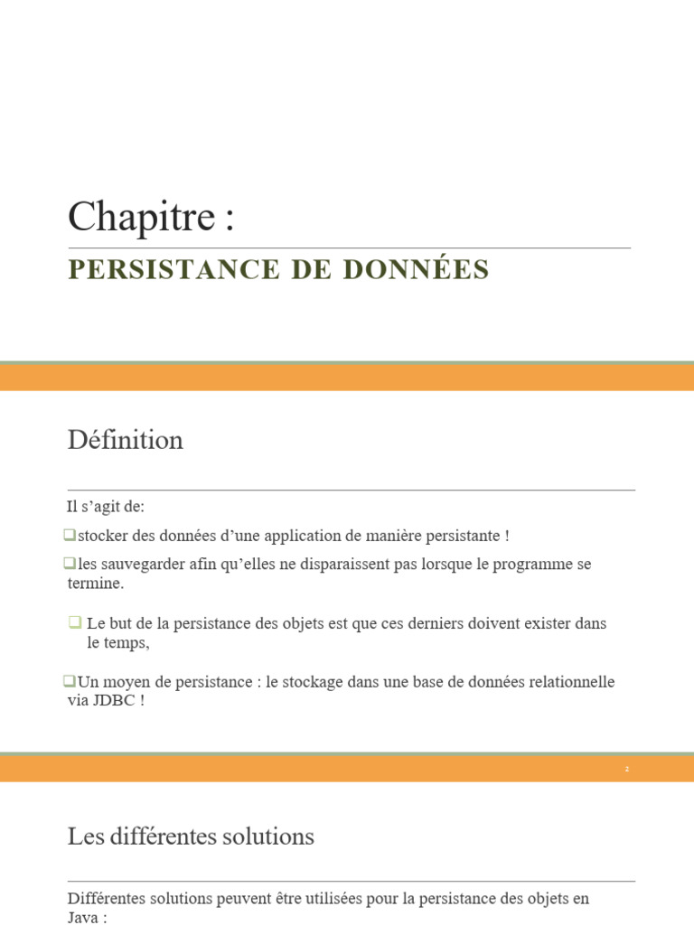 Persistance des données en Java avec JDBC | PDF | Bases de données ...