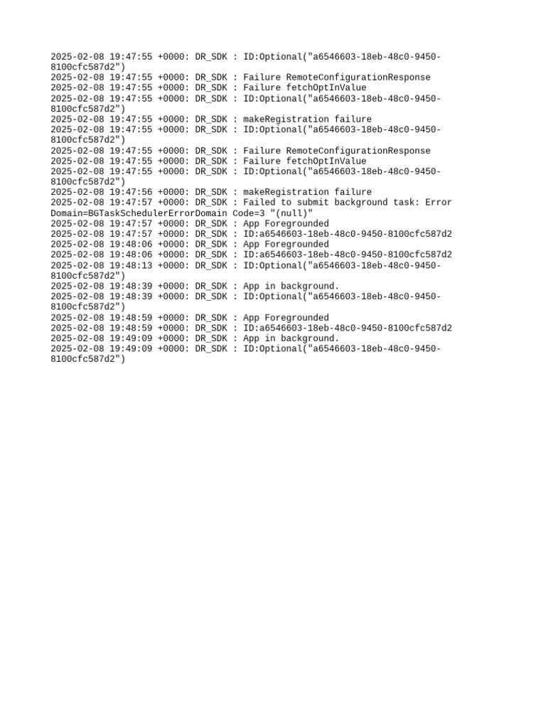 DR_SDK Error Log Analysis | PDF