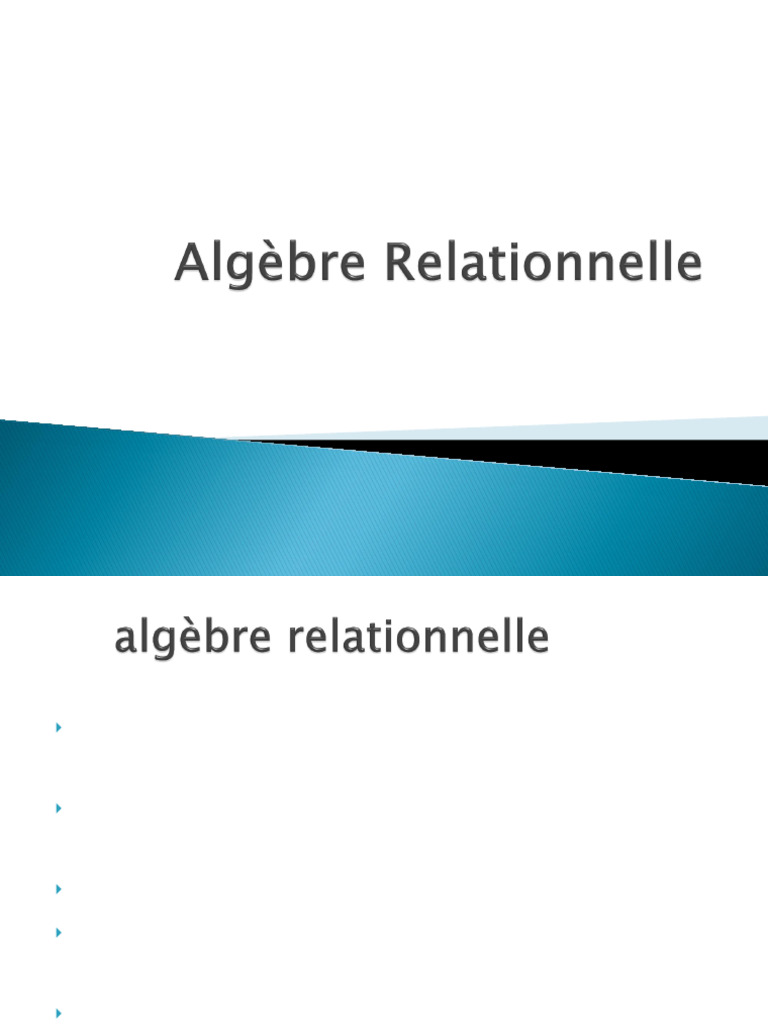 Introduction à l'algèbre relationnelle | PDF | Mathématiques | Algèbre