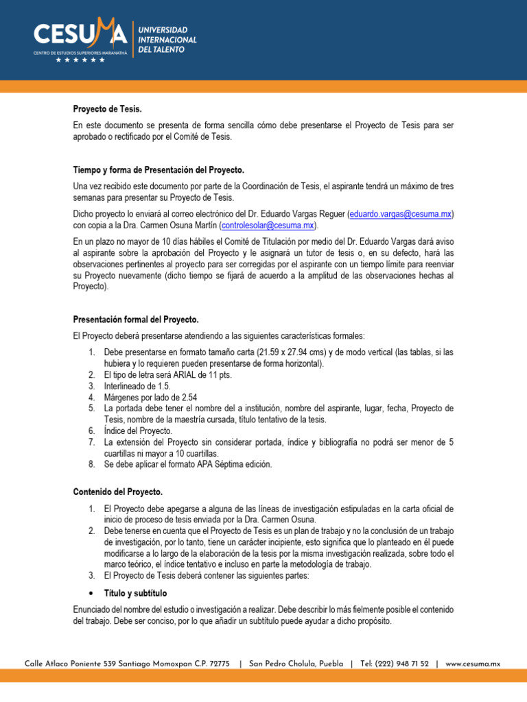 Guía para Presentar Proyecto de Tesis | PDF | Hipótesis | Teoría