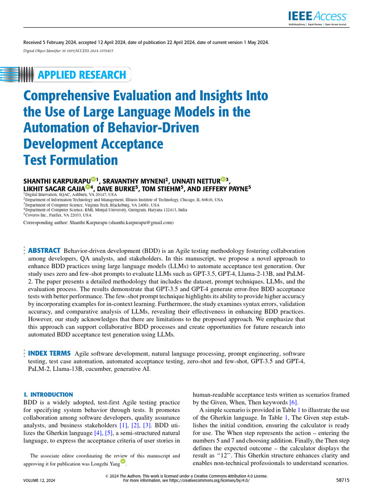 Automating BDD Acceptance Tests with LLMs | PDF | Computing | Software ...
