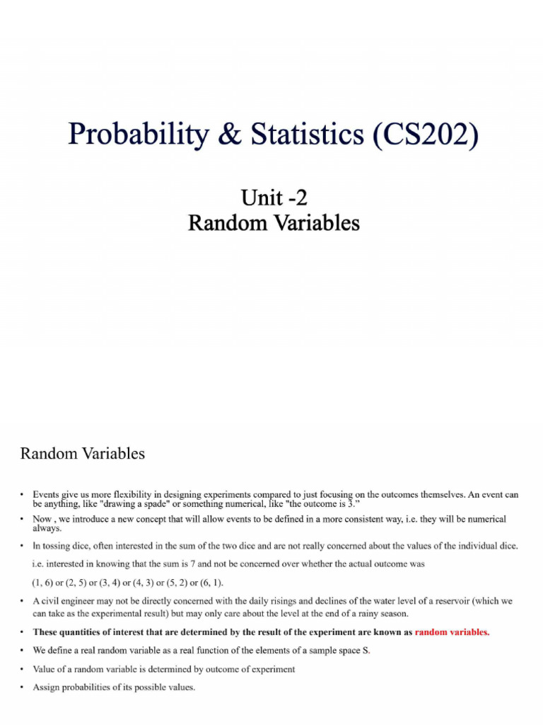 Unit 2 P&S | PDF