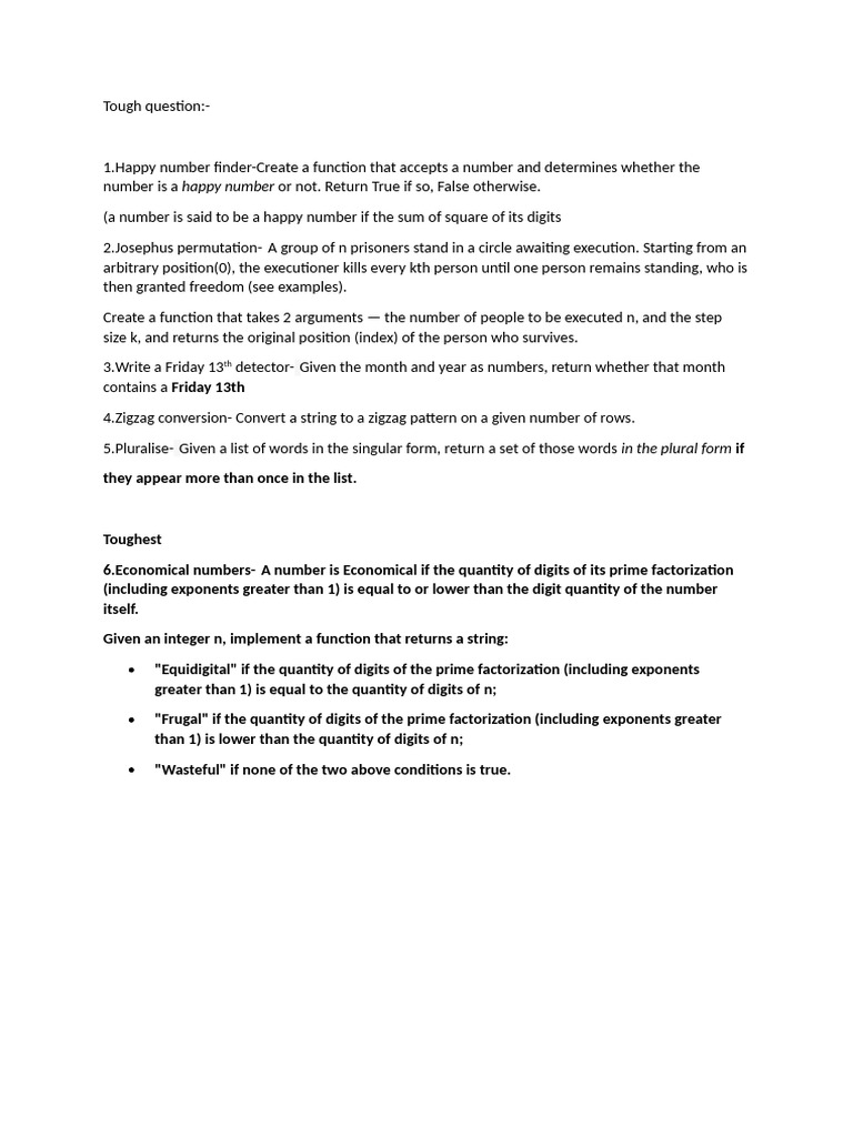 Coding Challenges and Solutions | PDF