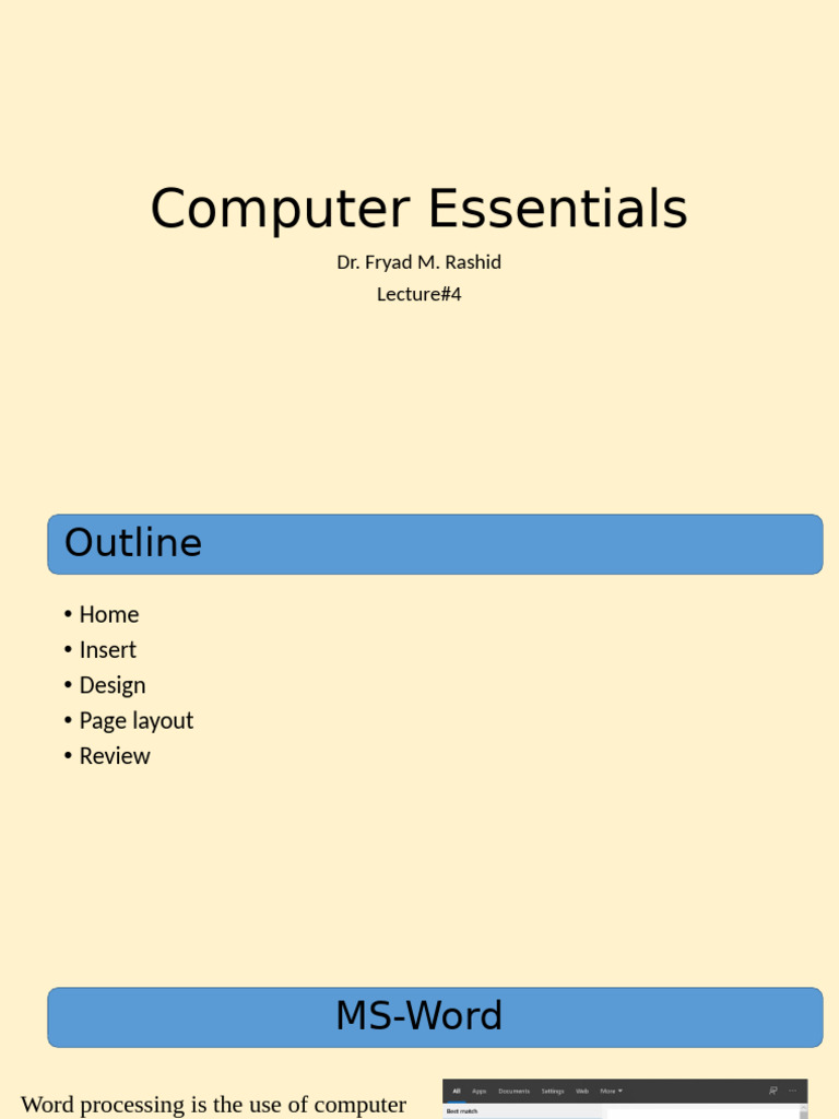 MS Word Basics and Document Formatting | PDF | Microsoft Word | Page Layout
