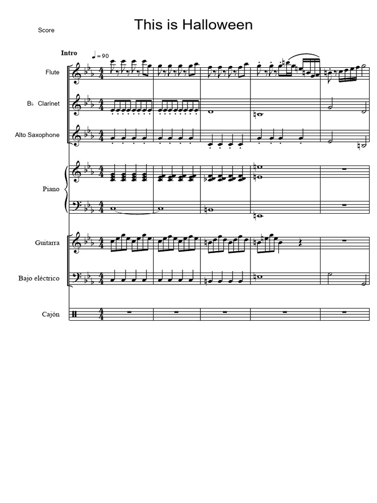 This Is Halloween Sheet Music | PDF | Musical Instruments | Woodwind ...