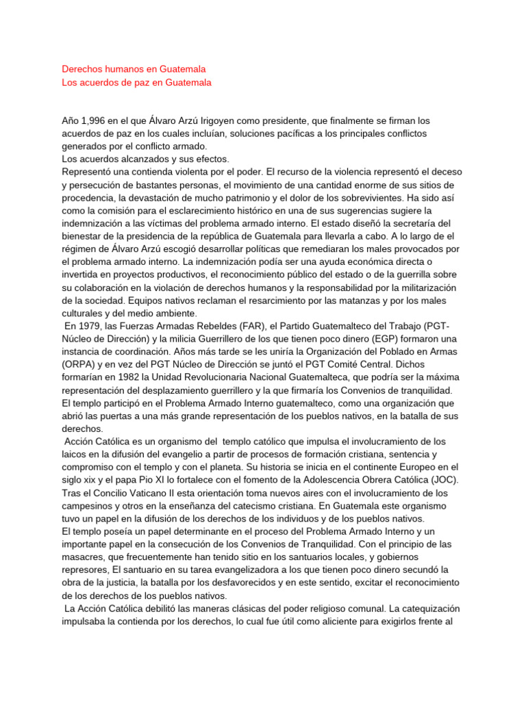 Derechos Humanos en Guatemala | PDF | Guatemala