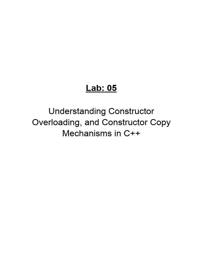 C++ Constructor Overloading & Copy Issues | PDF | Constructor (Object ...
