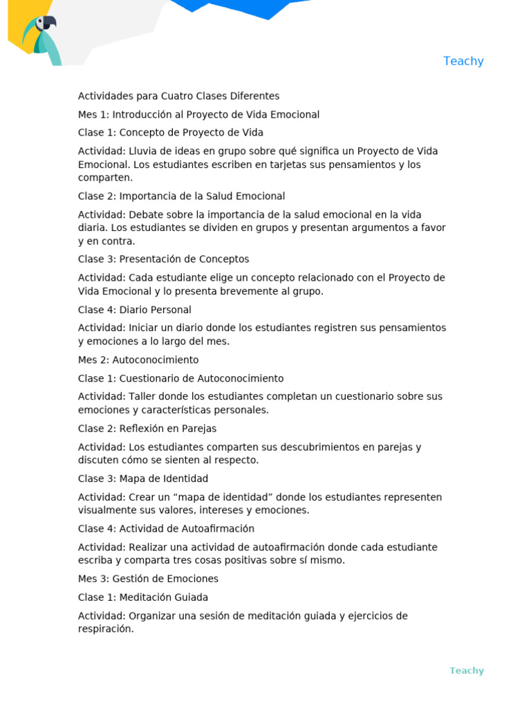 Generador de Plan de Clase - 7-2-2025 | PDF | Las emociones | Meditación