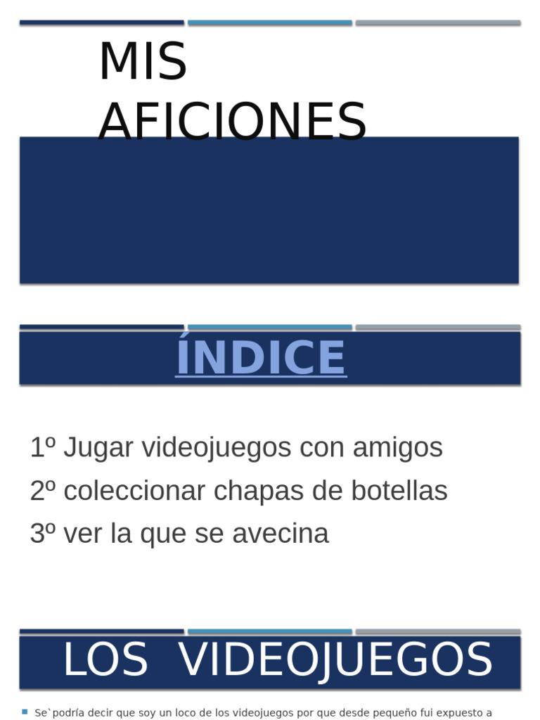 Mis Aficiones: Videojuegos y Colección | PDF