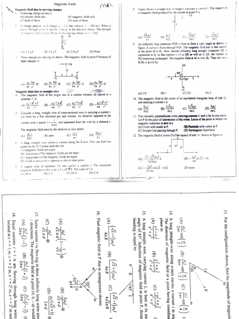 Magnetic Field Calculations and Concepts | PDF | Magnetic Field ...