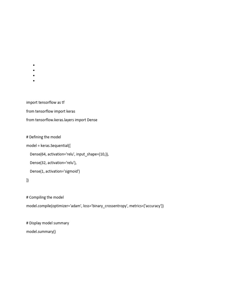 Keras Model Summary and Features | PDF