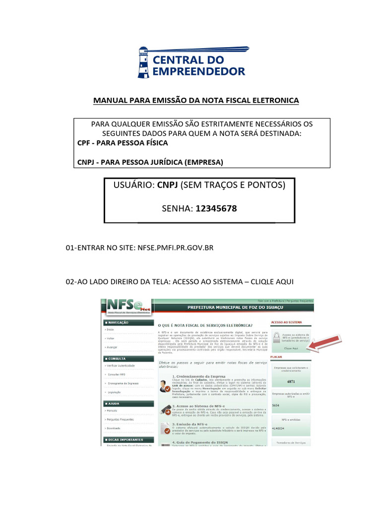 Manual de Emissão de Nota Fiscal Eletrônica | PDF