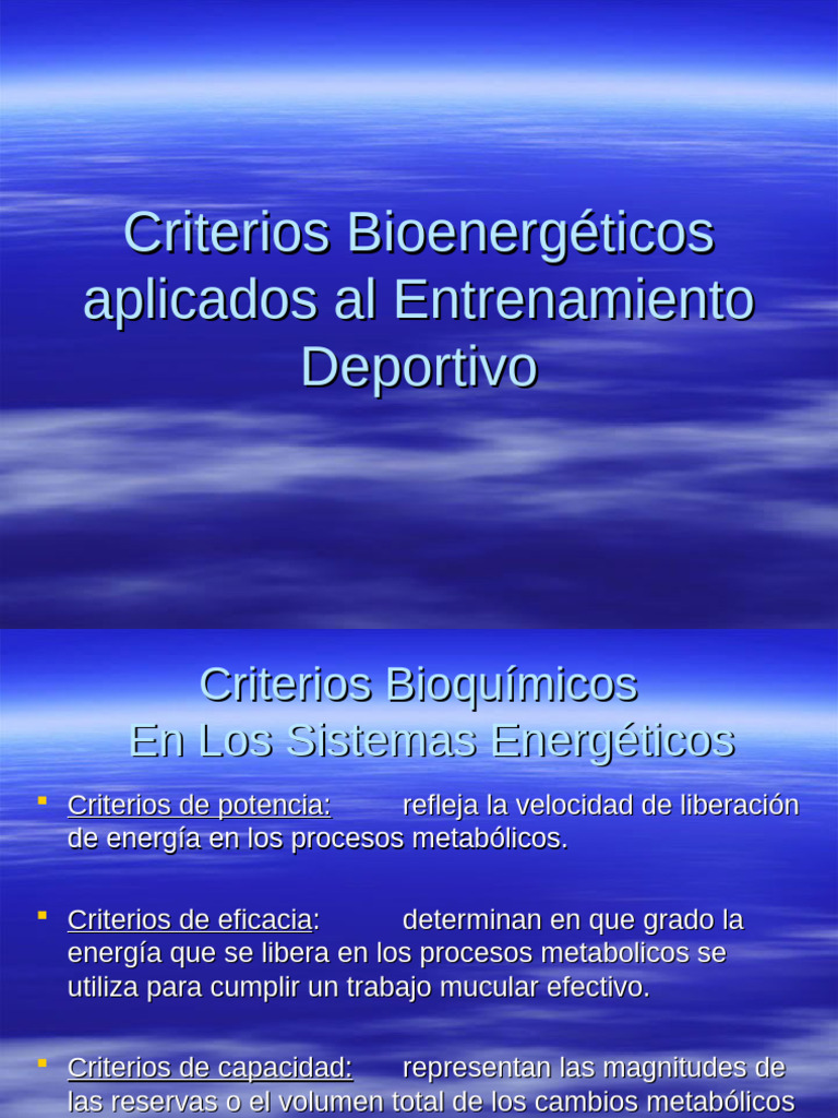 Criterios Bioenergeticos de la capacidad de trabajo fisico | PDF ...